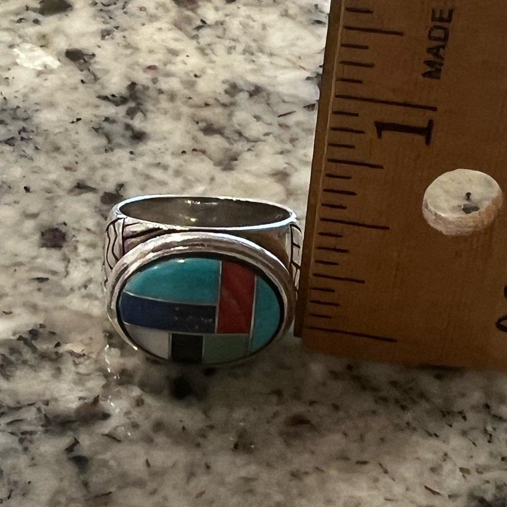 CAROLYN POLLACK sterling inlay ring - Picture 8 of 8